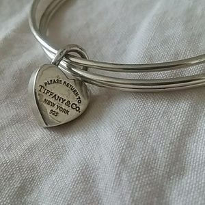 Tiffany's Sterling Silver Bangle with Heart Lock